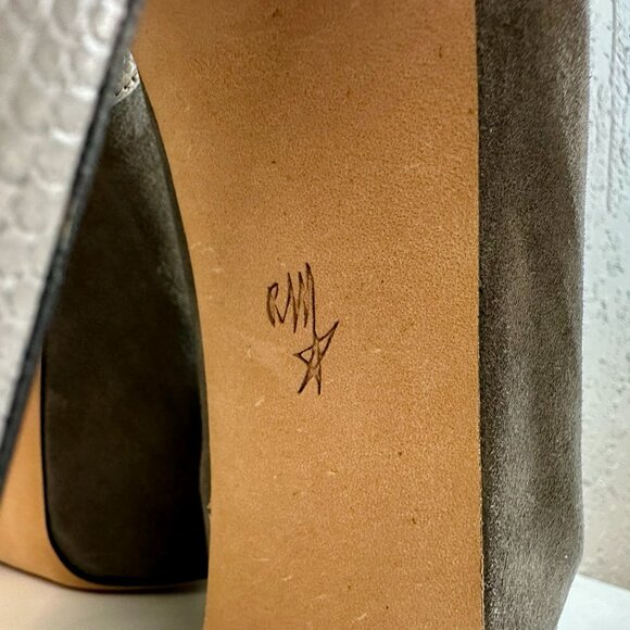 Roland Mouret runway 2012 gray platform heels 39.5 snakeskin and suede leather - Picture 10 of 12